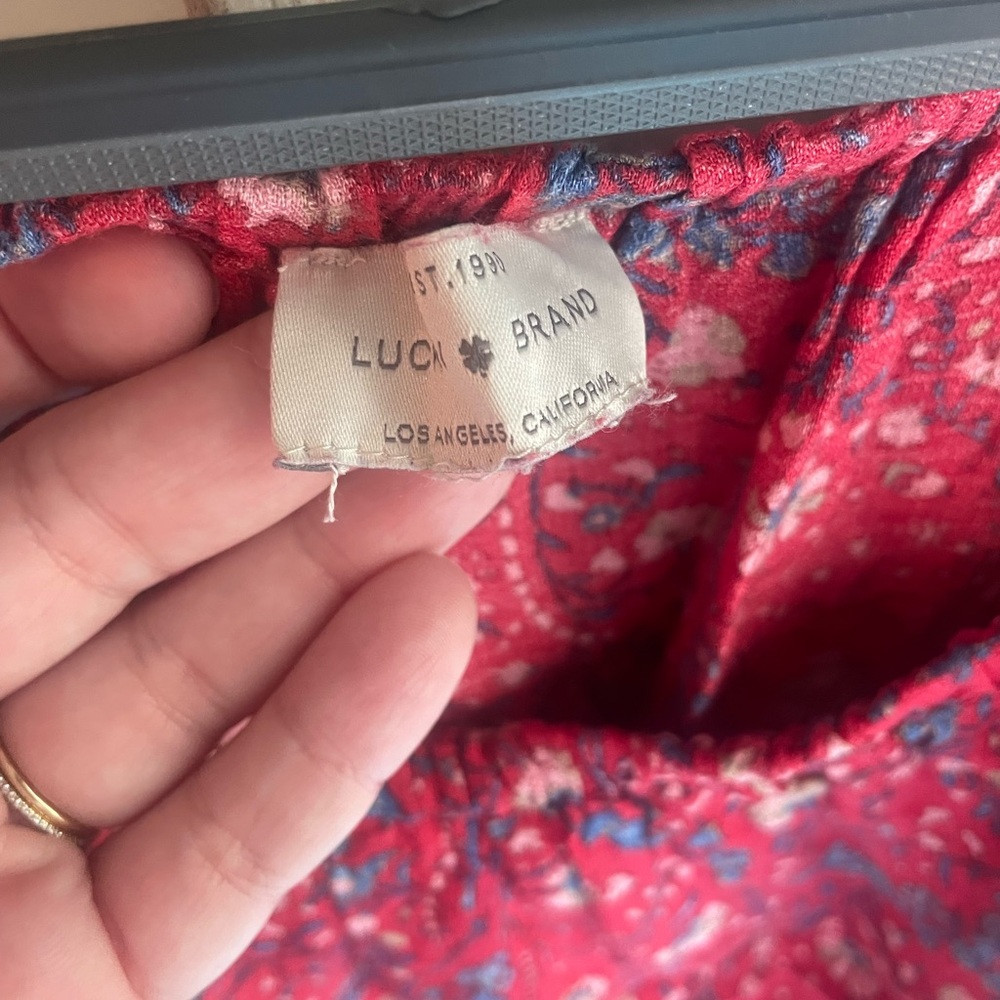 Lucky Brand Red Ruffled Blouse - Picture 2 of 4